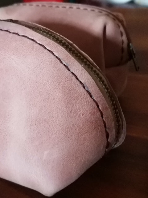 Hand Stitched Leather Bags with Protea etching