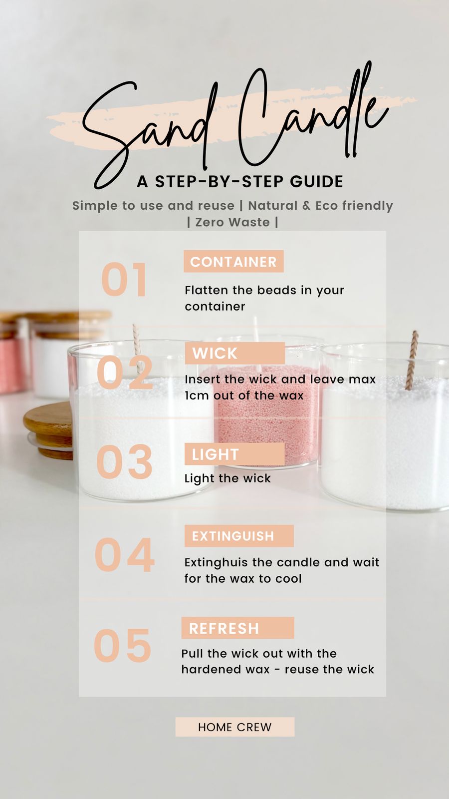 Reusable Sand Candle | Fragrance-Free Sand Candle