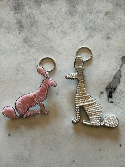 Handmade African Beaded Keyrings | Cute bunny keyrings