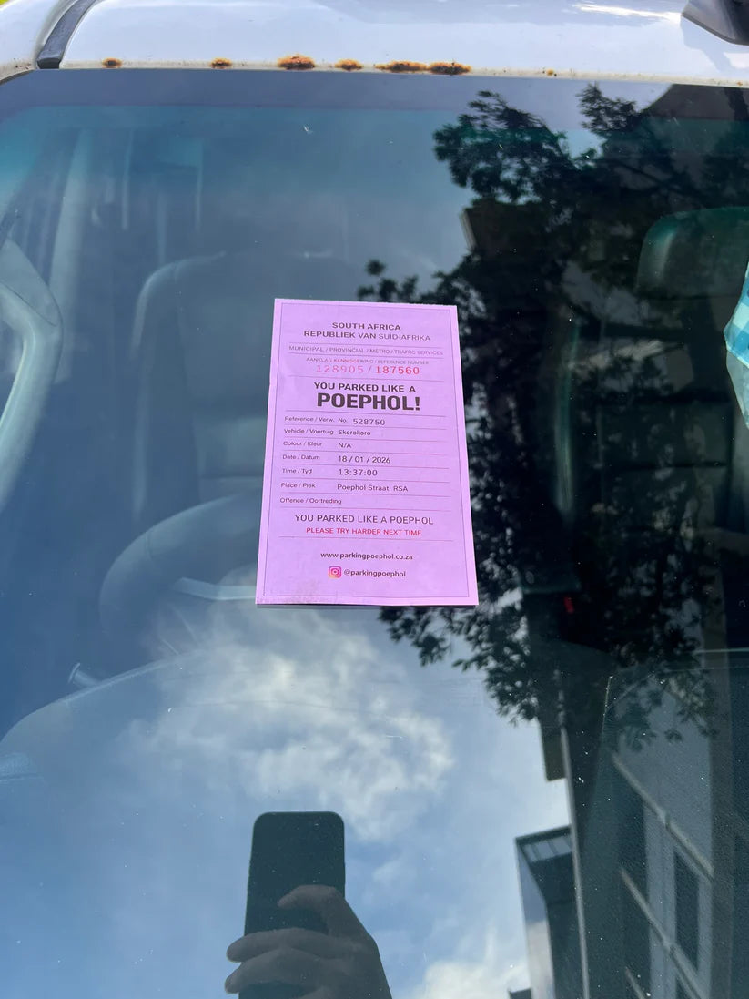 You Parked Like A Poephol | Pack of 10 Fines | Novelty Gift
