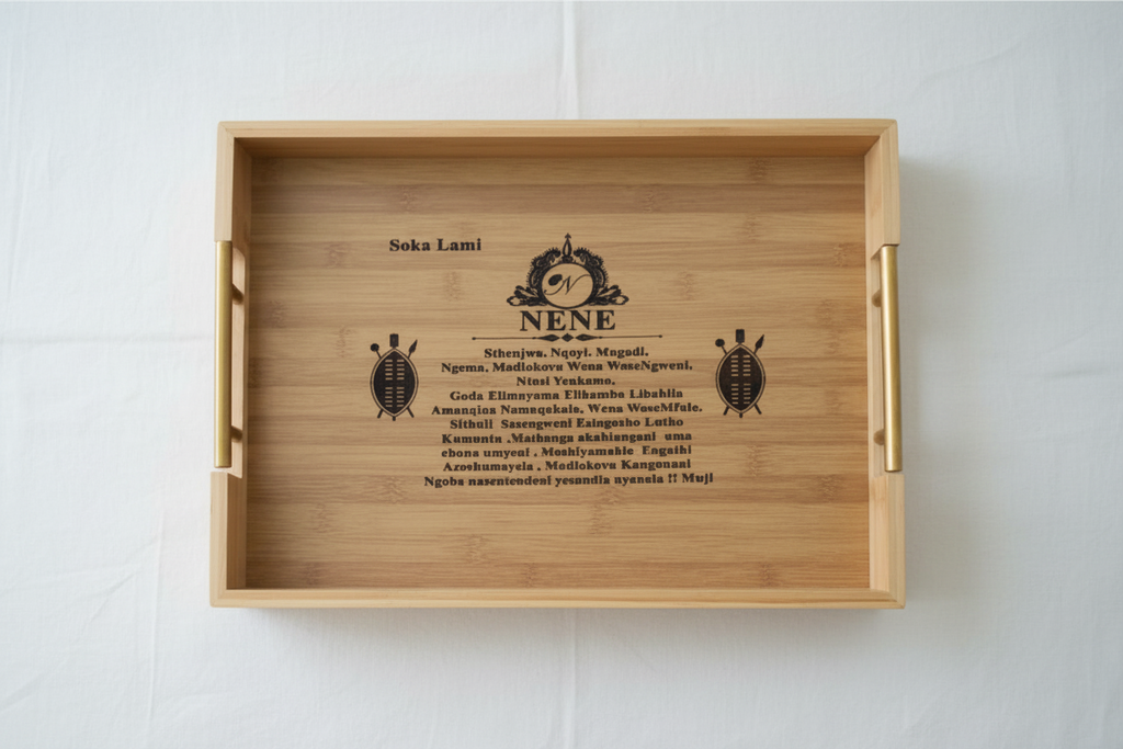 Bamboo Clan Name Serving Trays