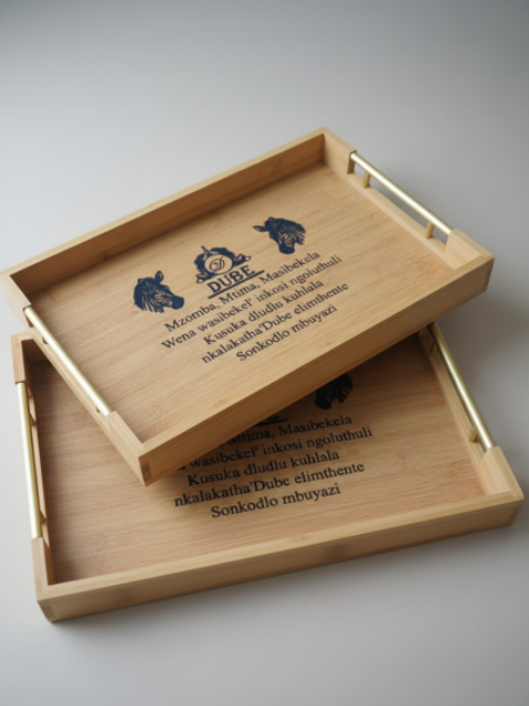 Bamboo Clan Name Serving Trays