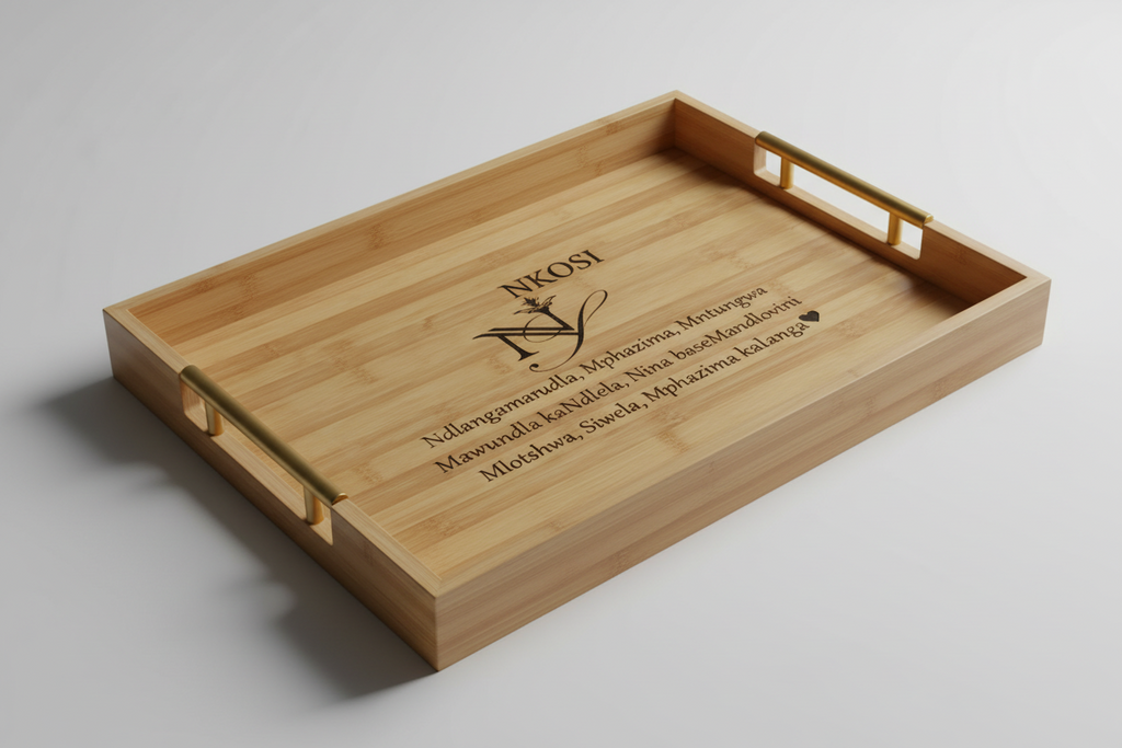 Bamboo Clan Name Serving Trays