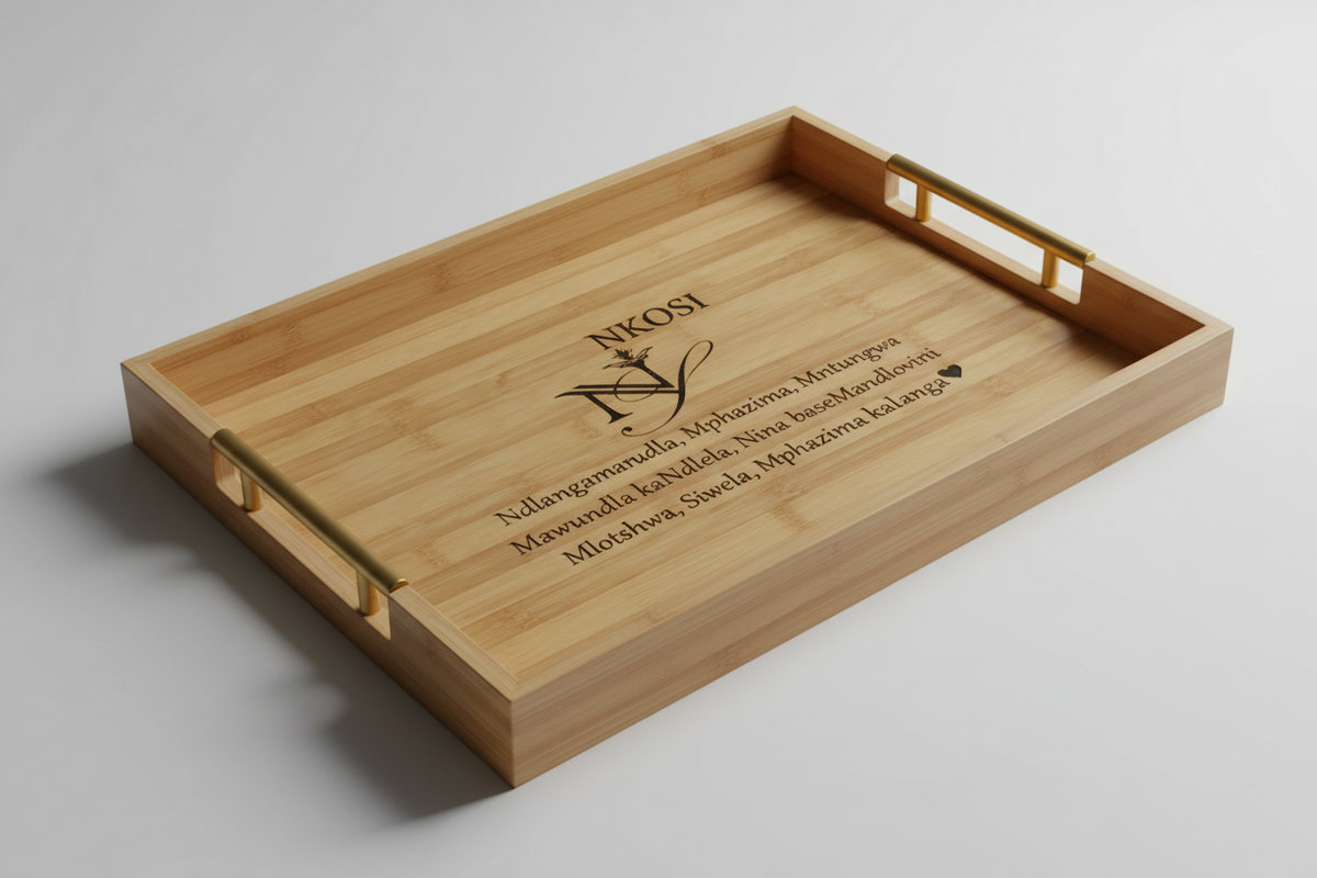 Bamboo Clan Name Serving Trays