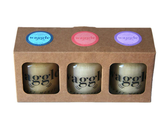 Honey Gift Set | Waggle Trio of Raw Creamed Honey