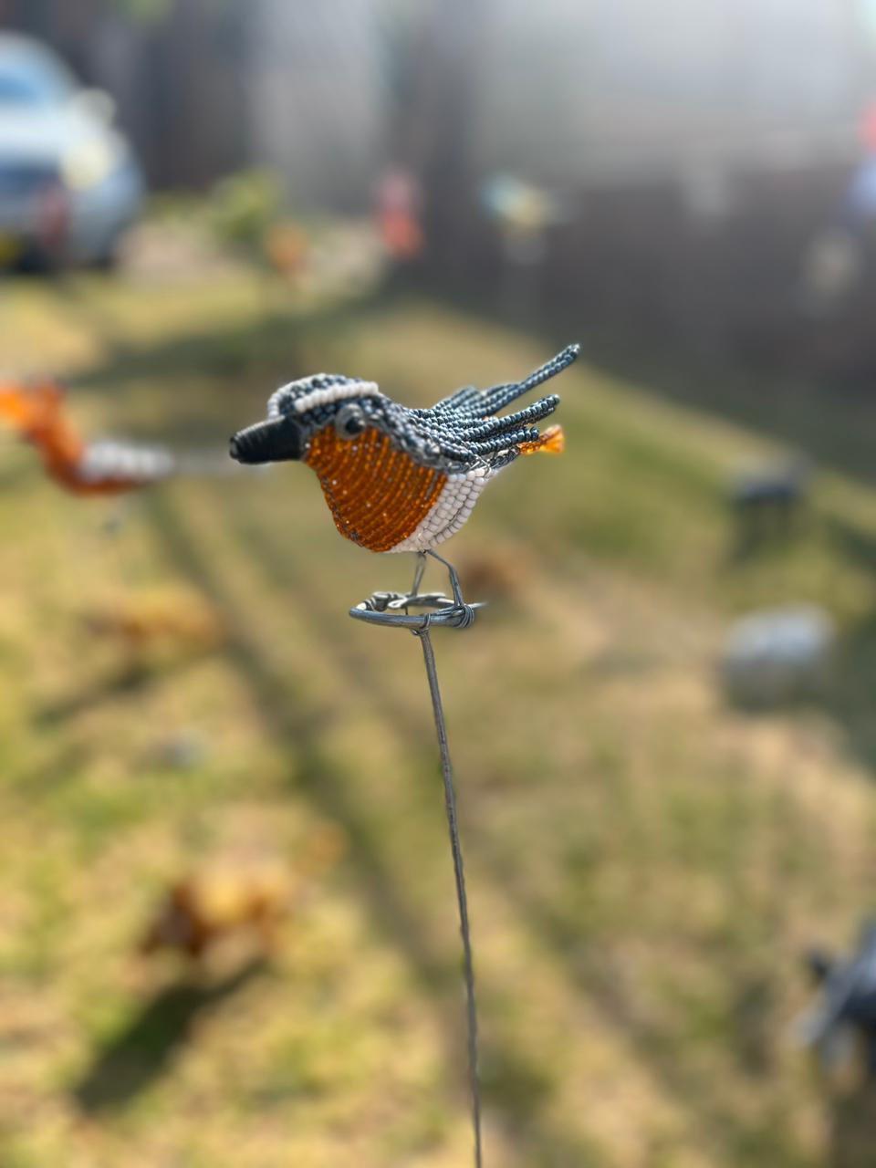 Handmade Wire Bird Sculpture | South African Garden Decor