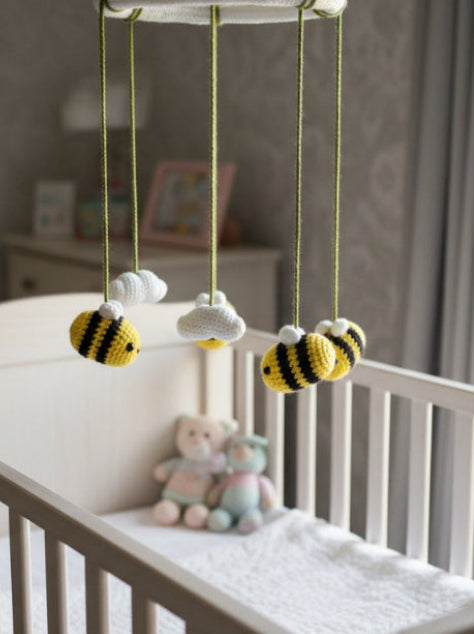 Crochet Bee Nursery Mobile