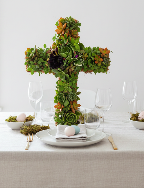 Easter Wreath, by Earthbound Succulent Designs