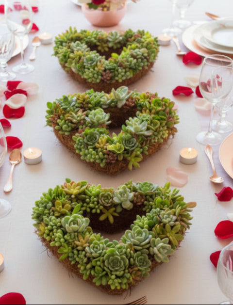 Valentines Wreath, by Earthbound Succulent Designs