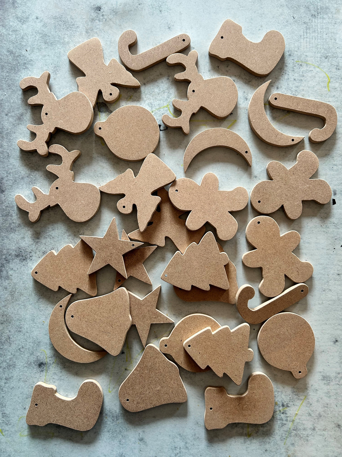 10-Piece Handcrafted Wooden Christmas Ornaments Set