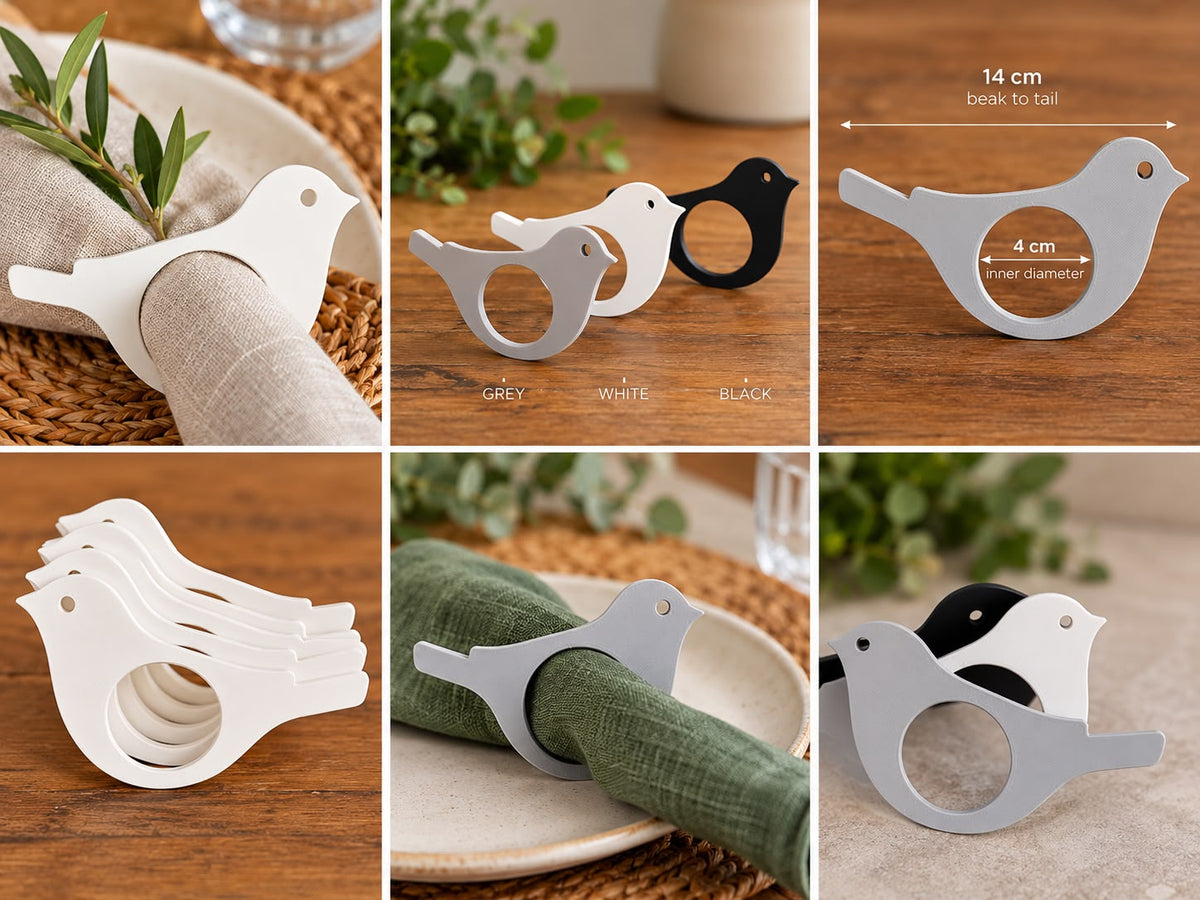 Bird-Shaped Napkin Holder by Transform 3D | Set of 6